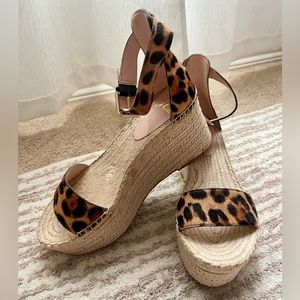 J CREW Cheetah Platform Wedges